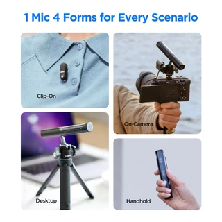 BOYA Magic 4 รูปแบบใน 1 ไมค์ไร้สาย Mini Mic AI ไมค์ตัดเสียงรบกวน สำหรับ iPhone Type-C กล้อง