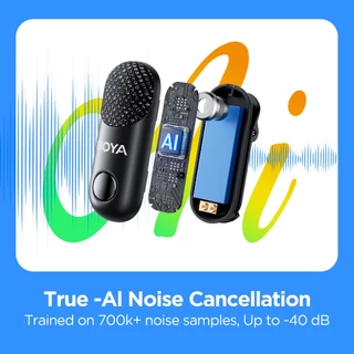 BOYA Magic 4 รูปแบบใน 1 ไมค์ไร้สาย Mini Mic AI ไมค์ตัดเสียงรบกวน สำหรับ iPhone Type-C กล้อง