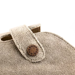 BOKEN รองเท้าแตะรองเท้าแตะ Mules ผู้ชายผู้หญิงกลางแจ้งชายหาดแบนคลาสสิก Casual Soft Suede Cork Clogs Baotou สีเทา