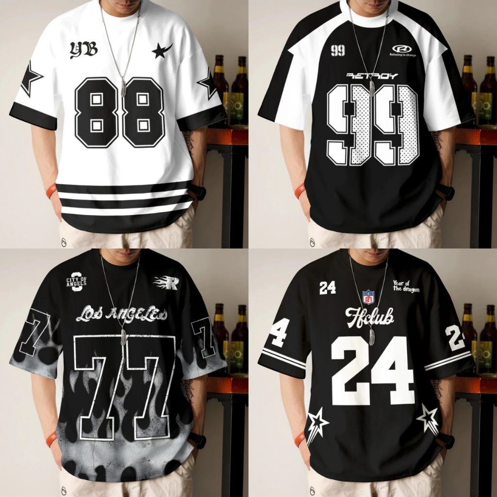 Free ที่กําหนดเองชื่อและหมายเลข2025 Oodd Hip-Hop Vintage Jersey ฤดูร้อน Lelaki Viral Street Jersey เสื้อยืดกีฬากลางแจ้งฟุตบอล