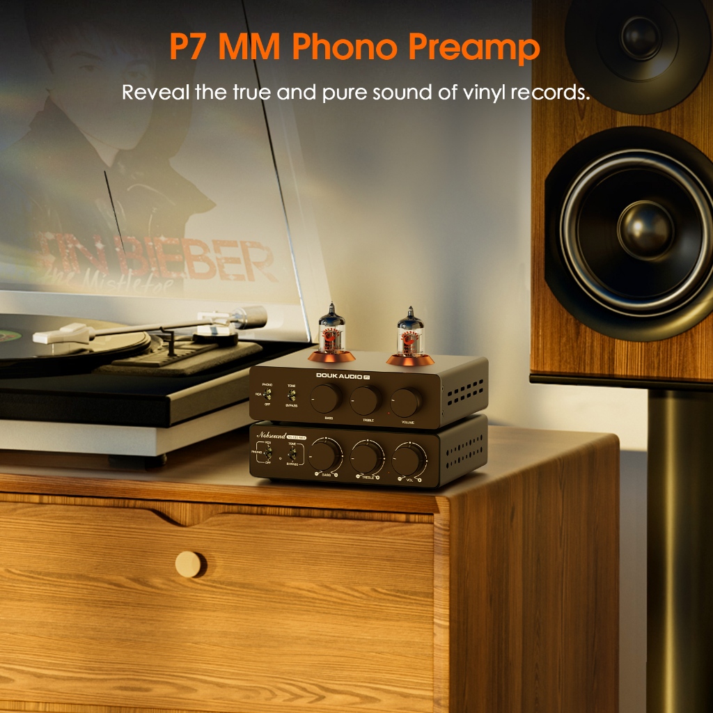Douk Audio P7 HiFi Phono Stage Tube Preamp Audio สเตอริโอ รูปที่ 3