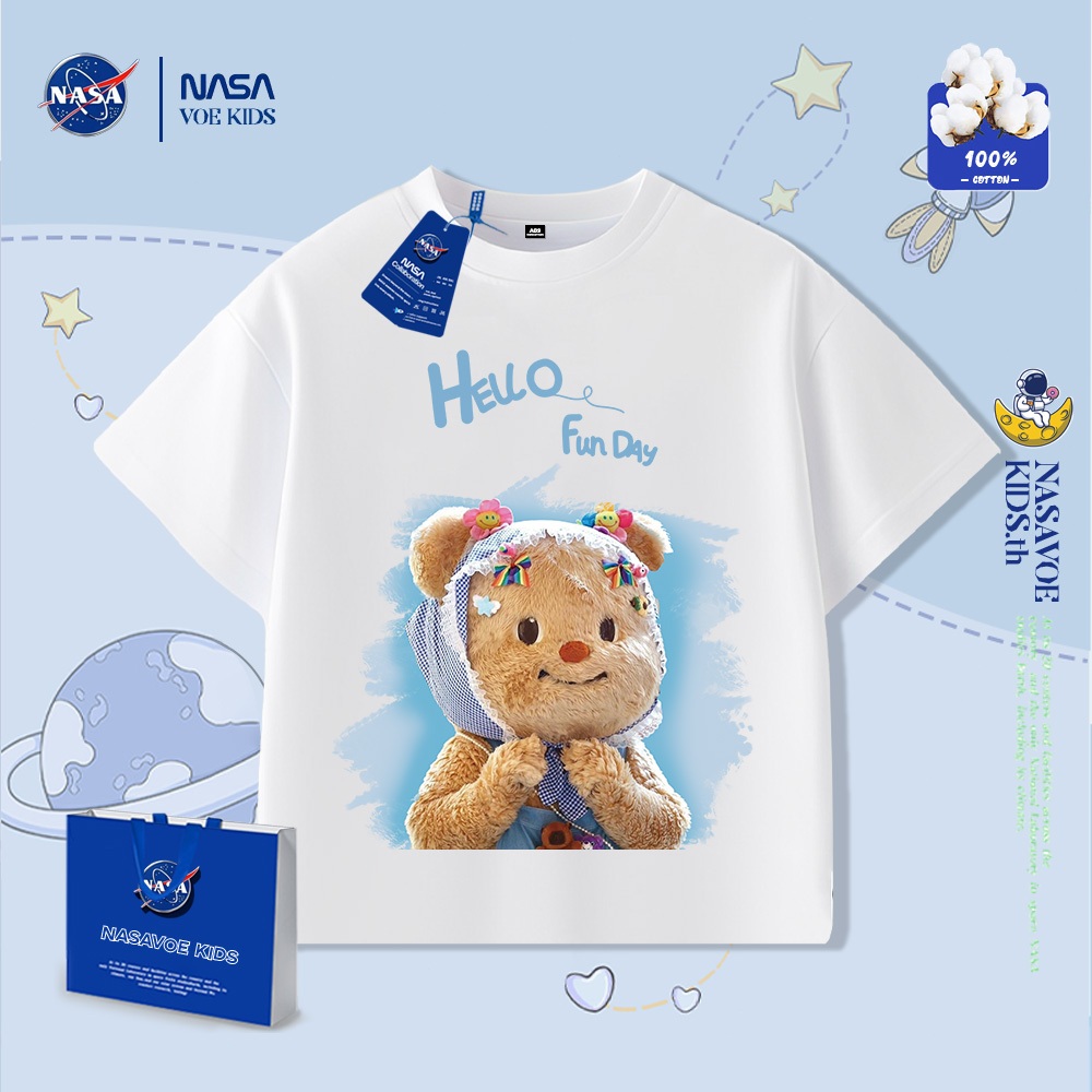 พร้อมส่งภายใน 24 ชม. NASAVOEBABY เสื้อยืดเนยสั้นอเนกประสงค์หมีผู้ชาย