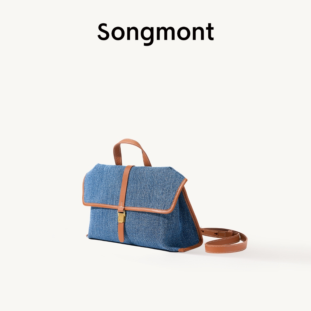 Songmont Small Shan Satchel Bag Canvas CrossBody Bag Sling Bag สําหรับผู้หญิงและผู้ชาย
