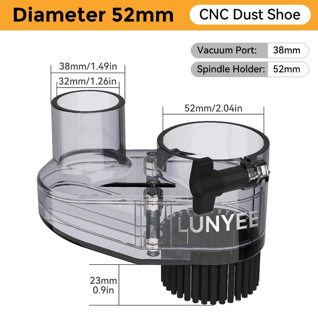 CNC Router ฝุ่นรองเท้า 52 มม.โปร่งใส CNC Dust Boot Router เครื่องแกนมอเตอร์ท่อเส้นผ่านศูนย์กลาง 38 มม.สําหรับ Mastuer Pro Masuter 4040 3018 52 มม.แกนมอเตอร์และ CNC Router
