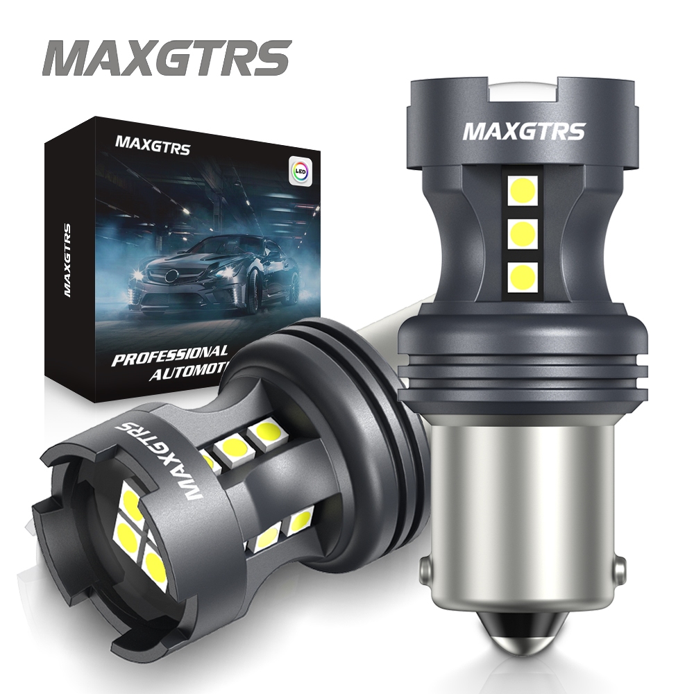 MAXGTRS 2x P21W BA15S LED Canbus 1156 BAY15D 1157 P21/5W หลอดไฟ LED T20 W21W ไฟรถ 6500K สีขาวสีแดงไฟเบรคย้อนกลับหลอดไฟ DRL