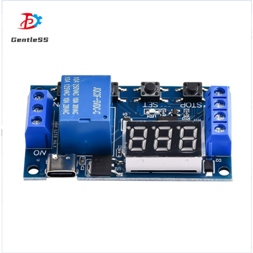 รีเลย์หน่วงเวลา 5V 4 ปุ่ม 3 หลักหลอดดิจิตอลอินเทอร์เฟซ Micro USB/Type-C