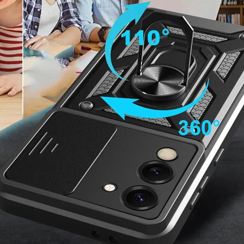 กันกระแทกหนักป้องกันกรณียากพร้อมขาตั้งโลหะ Vivo Y04 Y28 Y36 Y16 Y27 Y35 Y29S Y19S Y17S Y31 V60 Lite - รูปที่ 3