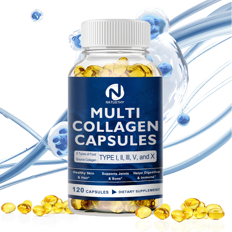 NATUSTHY Multi Collagen Capsules Type I II III V X ผิว กระดูกข้อต่อ ตับ