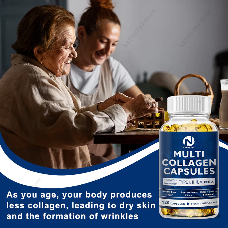 NATUSTHY Multi Collagen Capsules Type I II III V X ผิว กระดูกข้อต่อ ตับ thumbnail 6