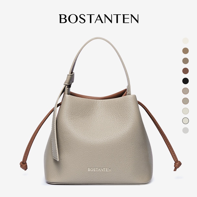 BOSTANTEN กระเป๋าสะพายข้างผู้หญิง ดีไซน์เชือกรูด เย็บสีสวยงาม ใช้งานได้หลากหลาย