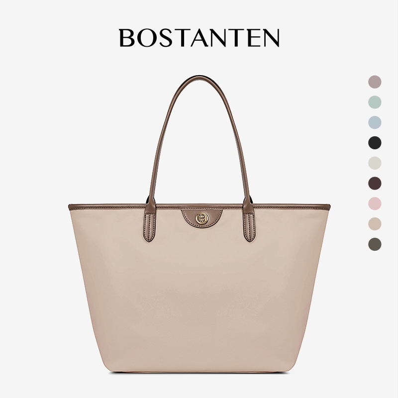 BOSTANTEN กระเป๋าสะพายไหล่ผ้าแคนวาสผู้หญิง สไตล์มินิมอล ดีไซน์เรียบง่าย ใช้งานได
