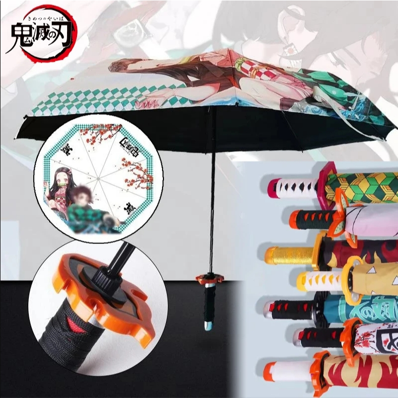 อะนิเมะ Roronoa Zoro Katana ร่ม UV Block สีดํา Parasol Ninja ดาบจริงขนาดญี่ปุ่น Katana Samurai Sabre