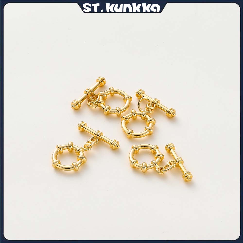 St. kunkka 4 ชิ้น 18K Gold OT Link Buckle Non-Fading สร้อยคอตะขอสร้อยข้อมือ Link สามารถใช้กับ DIY เค