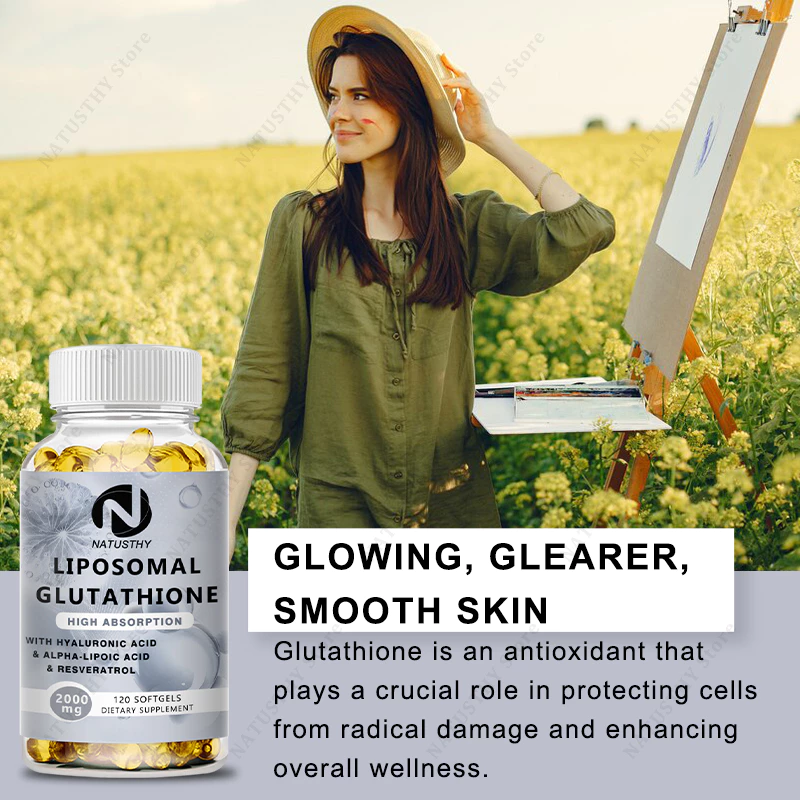 Liposomal Glutathione 2000mg Hyaluronic Acid Resveratrol Antioxidant thumbnail 6