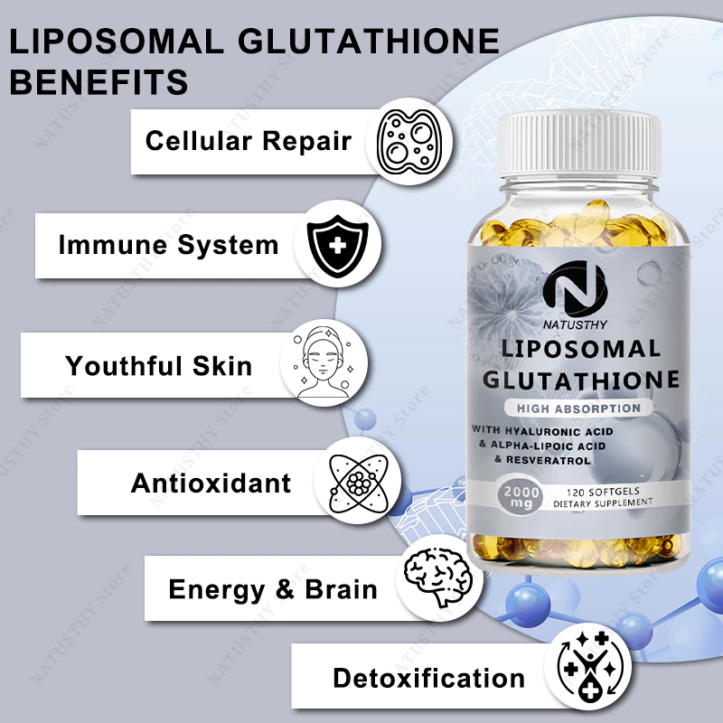 Liposomal Glutathione 2000mg Hyaluronic Acid Resveratrol Antioxidant thumbnail 4
