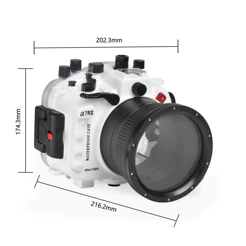 Seafrogs Seafrogs เหมาะสําหรับ Sony Sony A7R3/A7M3 กล้องท่องดําน้ํากรณีกันน้ําการถ่ายภาพใต้น้ํา