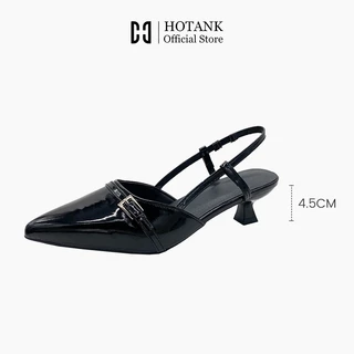 HOTANK รองเท้าส้นสูง ปิดนิ้วเท้า หัวแหลม สีแดง สีดํา สไตล์ฝรั่งเศส สําหรับผู้หญิง(ขนาด:36-40)