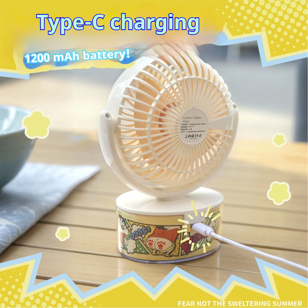 ใหม่ พัดลมตั้งโต๊ะเครยอนชินจัง ยูเอสบี สํานักงานหอพักนักเรียนการ์ตูนน่ารักชาร์จพัดลมตั้งโต๊ะขนาดเล็ก - รูปที่ 3