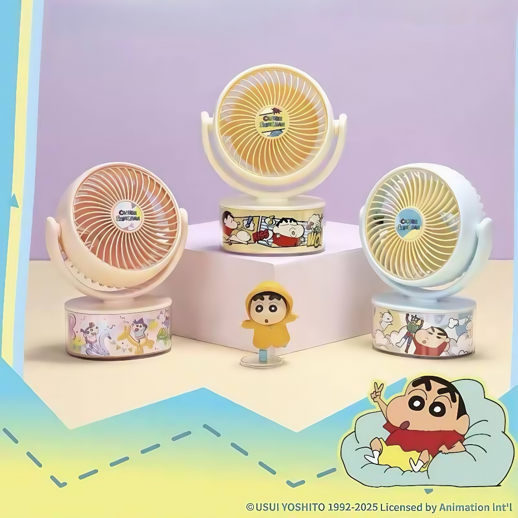 ใหม่ พัดลมตั้งโต๊ะเครยอนชินจัง ยูเอสบี สํานักงานหอพักนักเรียนการ์ตูนน่ารักชาร์จพัดลมตั้งโต๊ะขนาดเล็ก