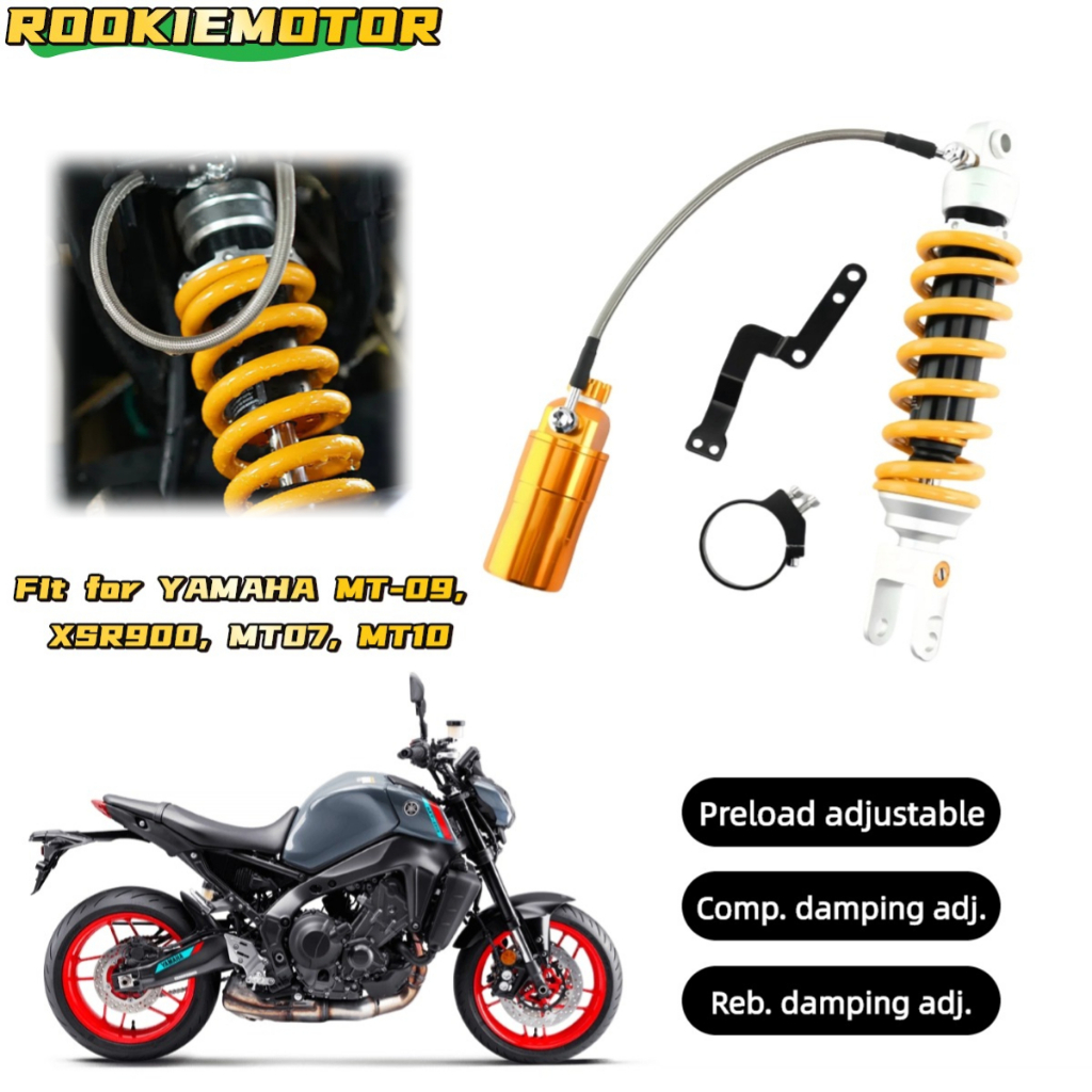 สําหรับ Yamaha MT-09 XSR900 MT-07 MT-10 อัพเกรด 325MM ดัดแปลงโช๊คหลังปรับ Damping