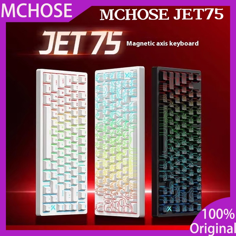 MCHOSE JET75 คีย์บอร์ดเกม Hall Effect สวิทช์แม่เหล็ก 0.01 มม.สูง RT ความแม่นยํา DKS SOCD TGL MT แบบไ