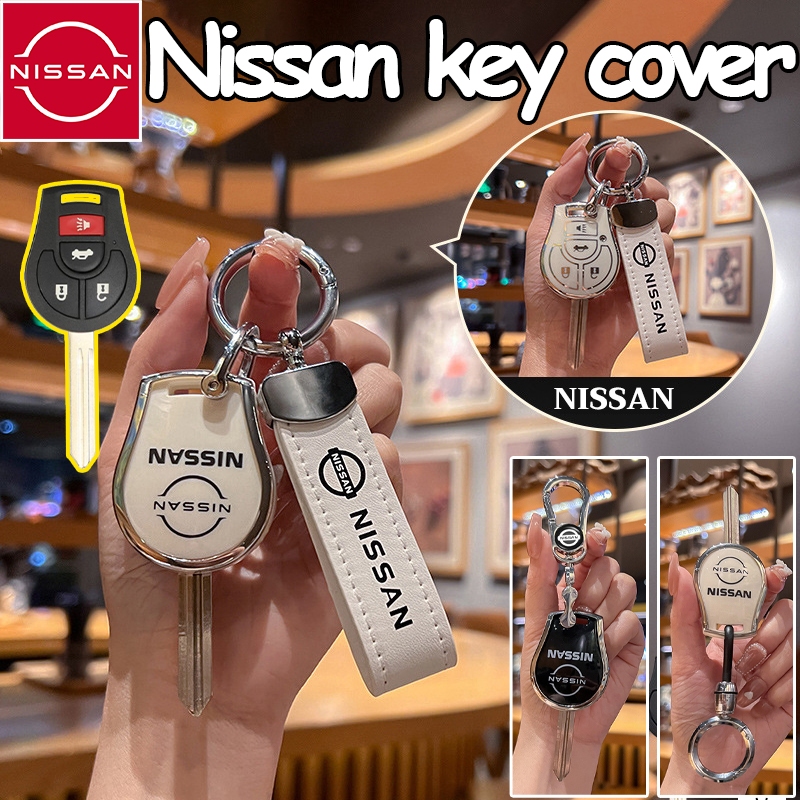 Nissan รถ 4 ปุ่มฝาครอบกุญแจรีโมทสําหรับ almera/march/navara Nissan เคสกุญแจ พวงกุญแจ Lanyard 2025