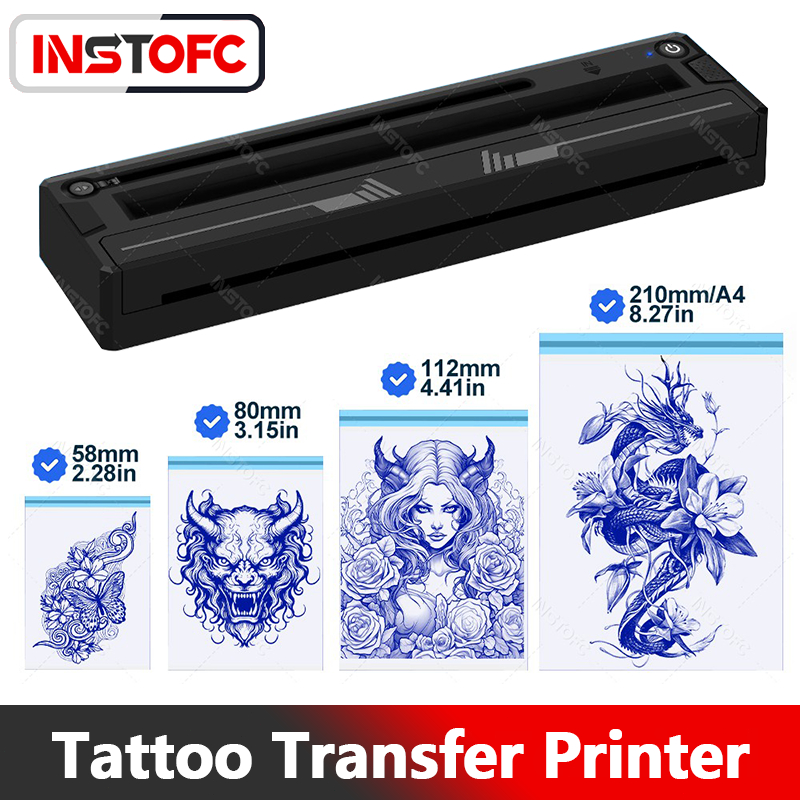 เครื่องพิมพ์แบบสัก M8 Wireless Bluetooth Tattoo Printer เครื่องพิมพ์ลายสักสำหรับรอยสัก
