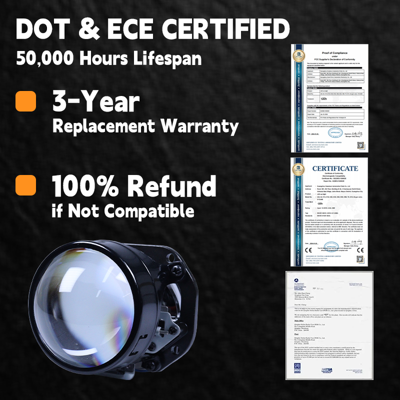 CAROLYN โปรเจคเตอร์ไฟหน้ารถ LED Bl ขนาด 2.5 นิ้ว พร้อมระยะและความสูงในตัว ราคา ถูกที่สุด ดีลบีเคเค แกลเลอรีภาพที่ 8