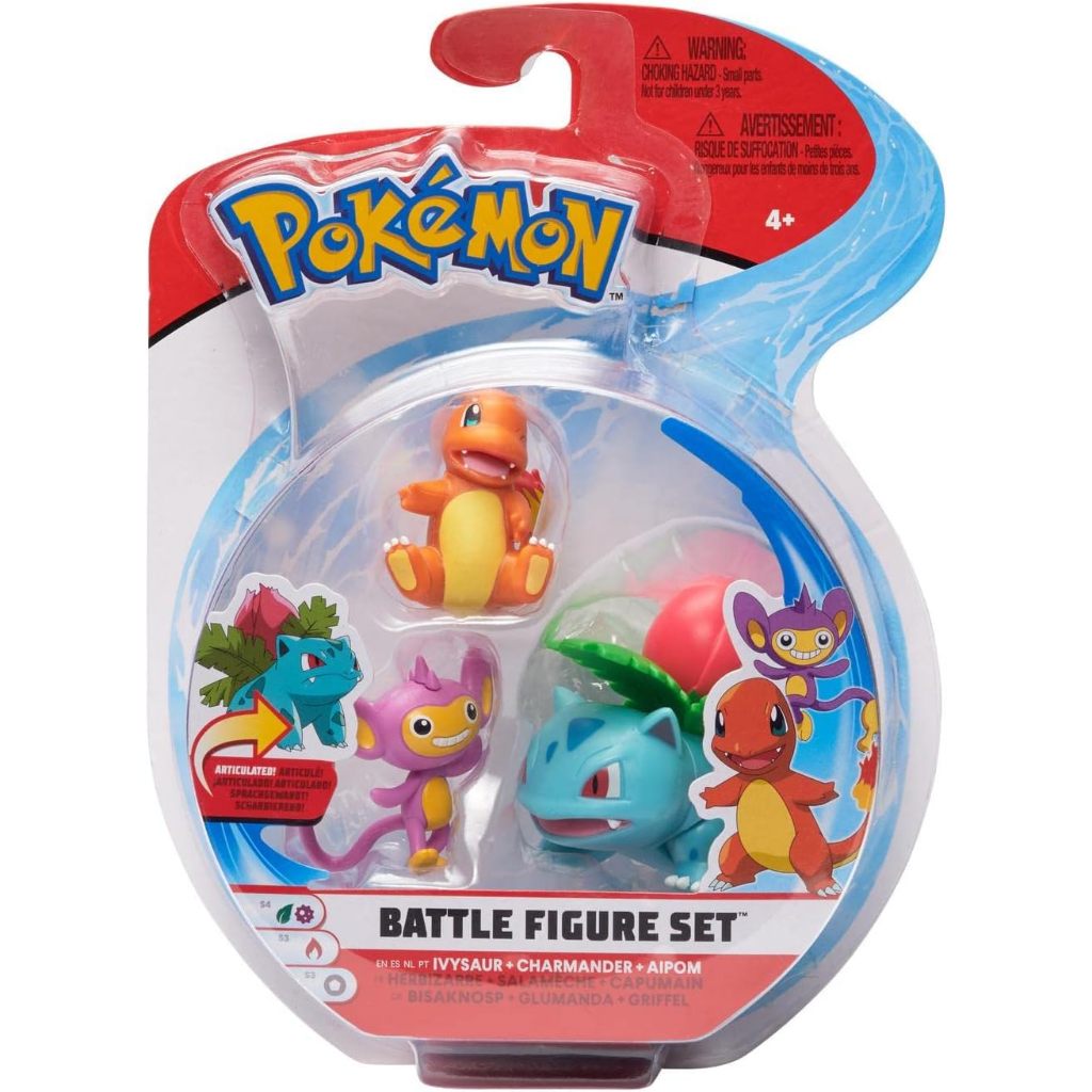 Pokemon Battle Figure 3 Pack-Ivysaur, Charmander & Aipom