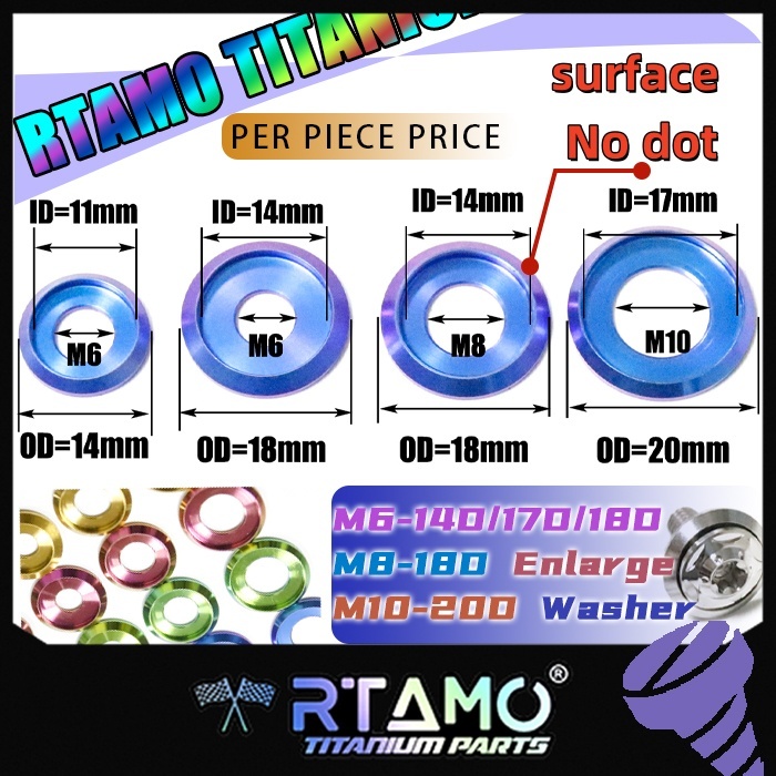 RTAMO M6 M8 M10(เบอร์ 10 12 14 ) Xmax Forza ปะเก็นท่อไอเสีย เครื่องซักผ้าขยายไม่มีจุดสล็อต