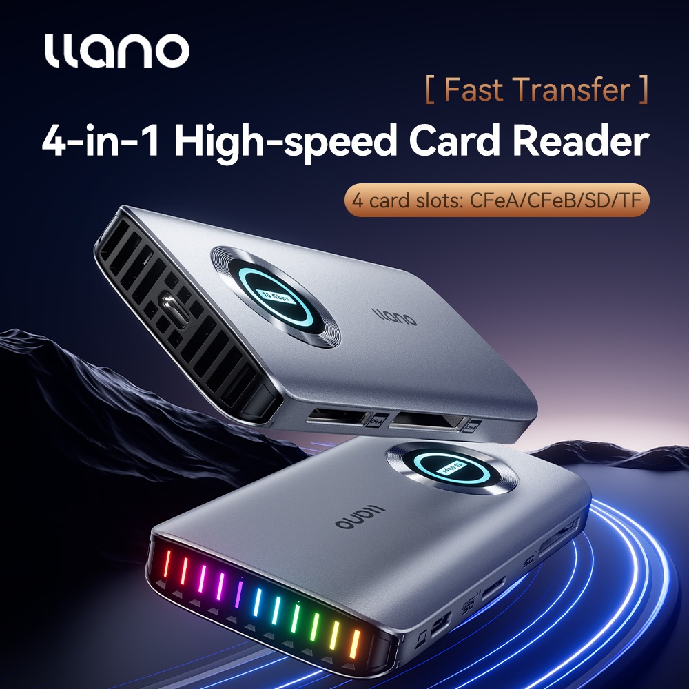 Llano USB3.2 CFexpress Card Reader SD TF CFeA CFeB สําหรับ Photographer – 10Gbps Dual Port USB-A USB-C Plug & Play สําหรับ MacBook Android แล็ปท็อป