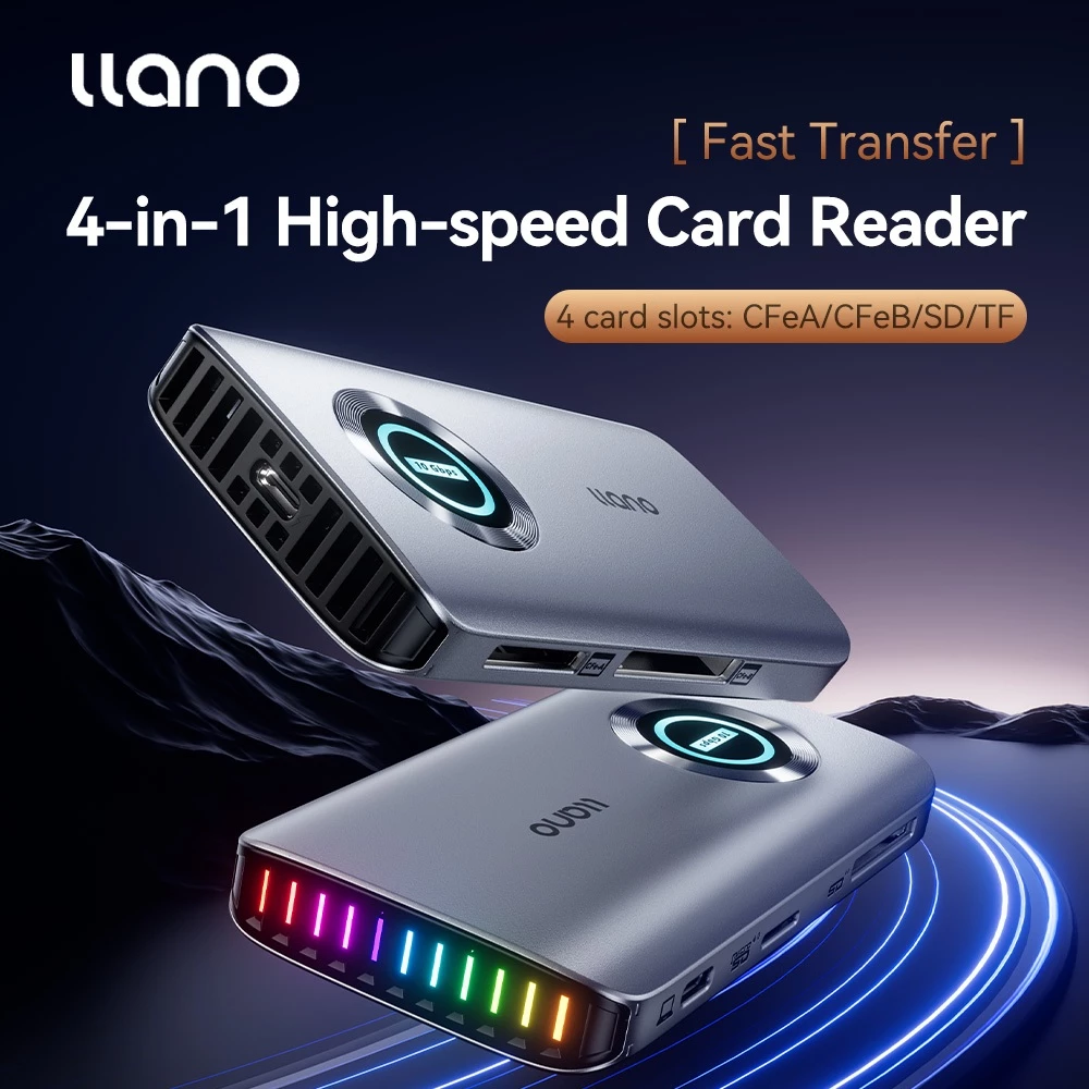 Llano USB3.2 CFexpress Card Reader SD TF CFeA CFeB สําหรับ Photographer – 10Gbps Dual Port USB-A USB-C Plug & Play สําหรับ MacBook Android แล็ปท็อป