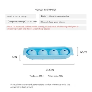 ถาดแม่พิมพ์ซิลิโคน เกรดอาหาร 4 ลูก 6 ลูก 8 ลูก สําหรับทําน้ําแข็ง