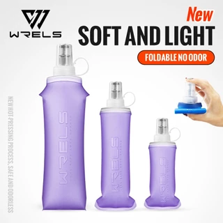 WRELS Tpu Leakproof Soft ขวดน้ําพับได้น้ําหนักเบาเหมาะสําหรับกีฬาวิ่ง Travel Fitness