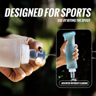 WRELS Tpu Leakproof Soft ขวดน้ําพับได้น้ําหนักเบาเหมาะสําหรับกีฬาวิ่ง Travel Fitness