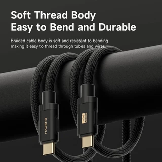 Hagibis USB4 Soft Cable 80Gbps 8K60Hz USB C ถึง USB C สาย PD3.1 240W Fast charging Type-C สําหรับ Macbook Pro แล็ปท็อปโทรศัพท์มือถือ