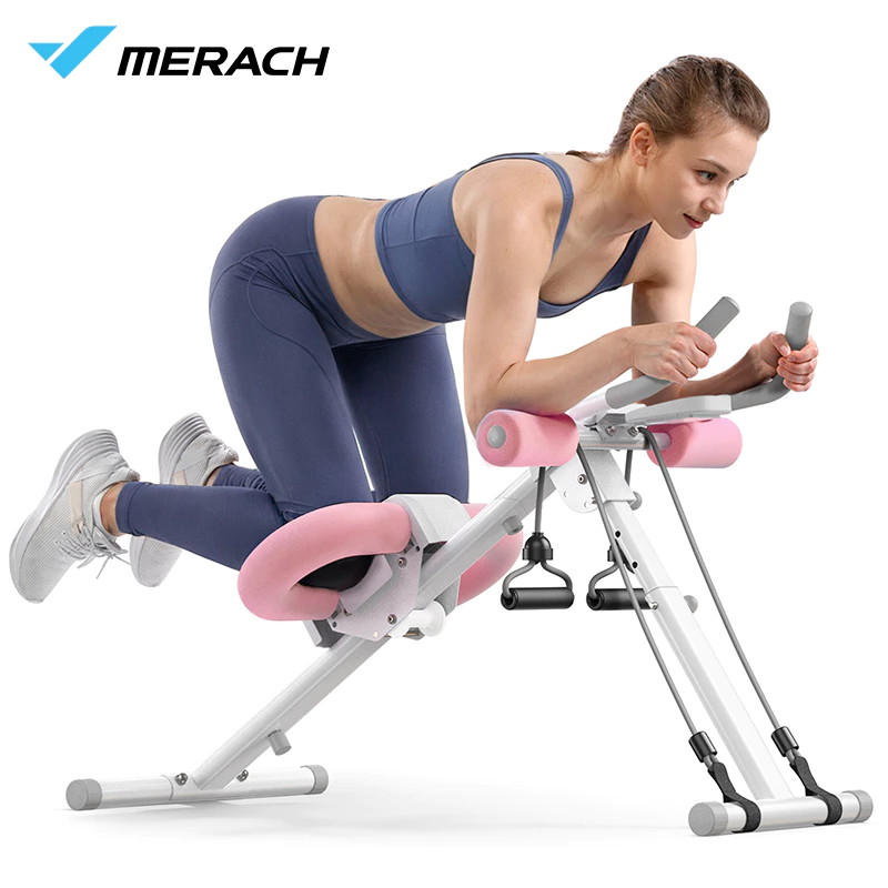 MERACH เครื่องฝึกท้อง Ab Trainer พับได้ ป้องกันเข่า ปรับได้
