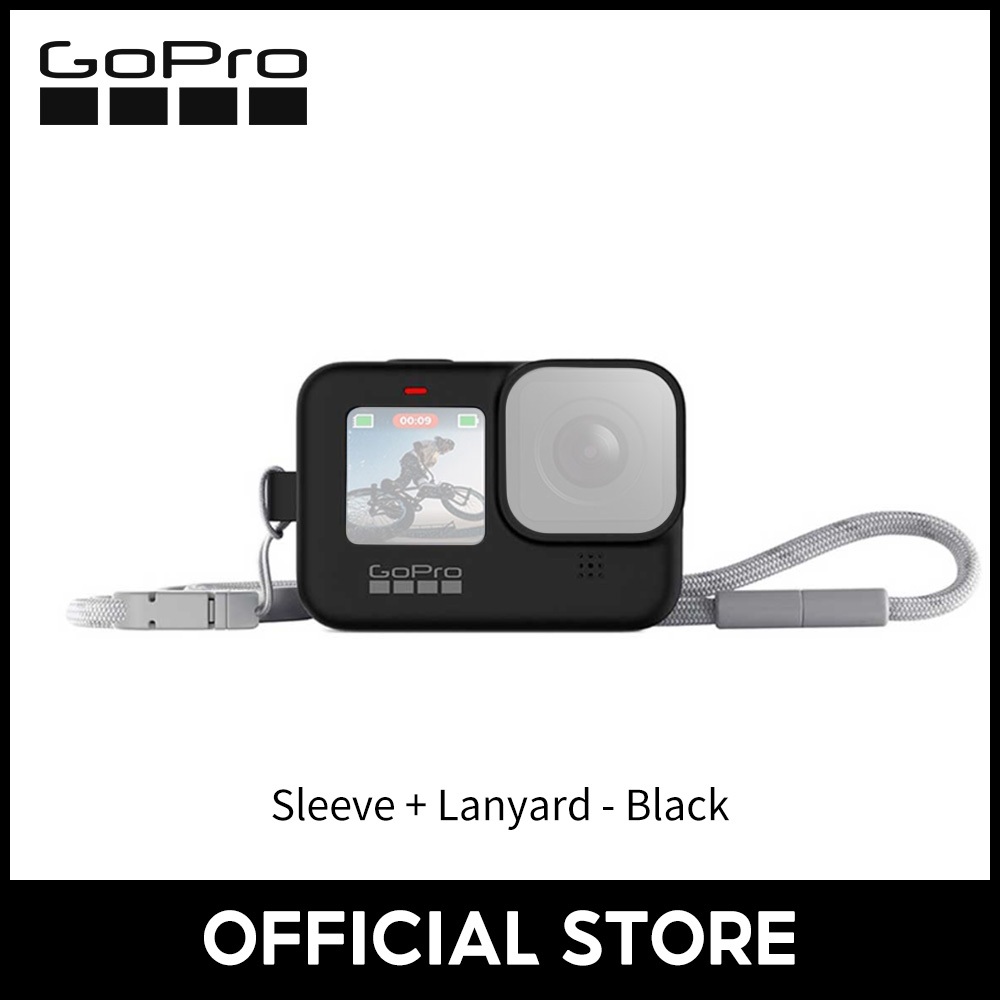 GoPro sleeve and Lanyard เคสป้องกันสําหรับ Hero13/12/11/10 ปลอกซิลิโคนสีดํา, กระเป๋ากล้อง