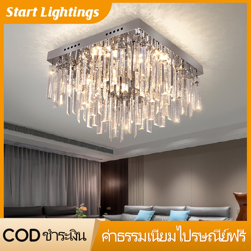 นอร์ดิกหรูหราห้องนอนคริสตัลแสงห้องนั่งเล่นที่ทันสมัยโคมไฟเพดานบ้านสร้างสรรค์ห้องรับประทานอาหารโคมไฟ