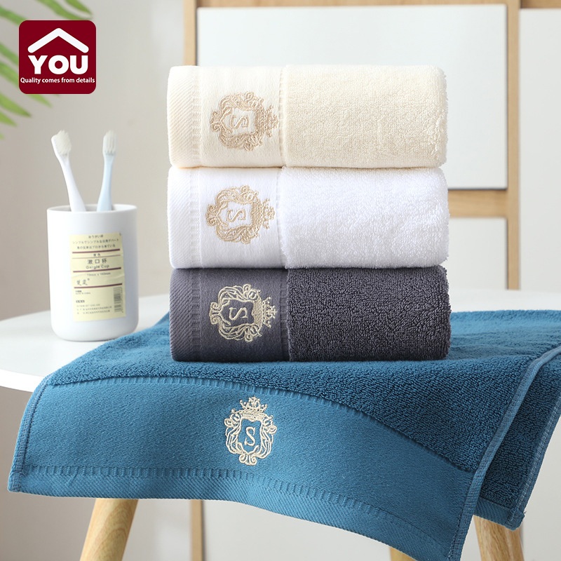 【YOU】ผ้าขนหนู Cotton 100% ผ้าเช็ดตัวเกรดโรงแรม สีขาว ไซส์ใหญ่ 34x74 ซม น้ำหนัก 16 ปอนด์
