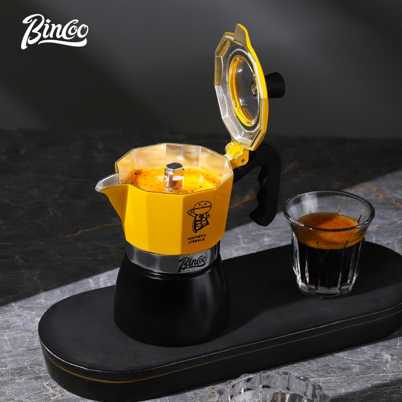 Bincoo Double Valve Moka Pot Set Concentrate Extraction Coffee Machine หม้อกาแฟขนาดเล็กเตาทําความร้อนไฟฟ้า ราคา ถูกที่สุด ดีลบีเคเค แกลเลอรีภาพที่ 4