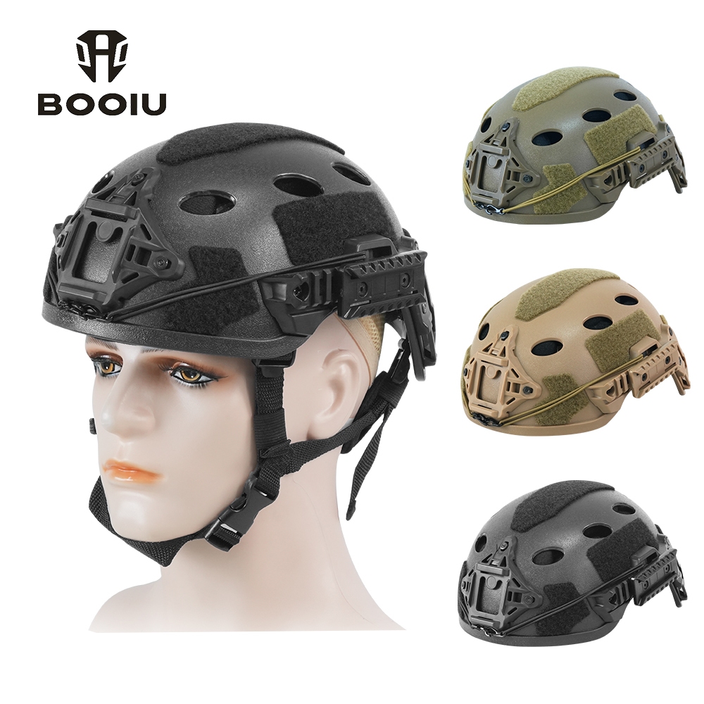 หมวกกันน็อคสไตล์ยุทธวิธีPJ แบบHigh Cut Thicken ทำจากABS มีWendy Guide Rail เหมาะสำหรับการฝึกอบรมกลาง