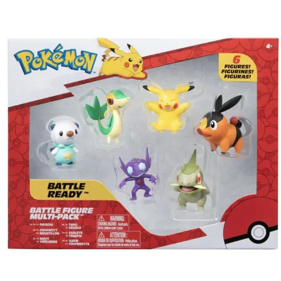 Pokemon Battle Figures - Sableye, Axew, Snivy, Tepig, Oshawott, Pikachu. (6 Pack) ฟิกเกอร์การต่อสู้โ