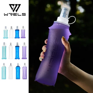 WRELS Tpu Leakproof Soft ขวดน้ําพับได้น้ําหนักเบาเหมาะสําหรับกีฬาวิ่ง Travel Fitness