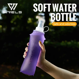 WRELS Tpu Leakproof Soft ขวดน้ําพับได้น้ําหนักเบาเหมาะสําหรับกีฬาวิ่ง Travel Fitness