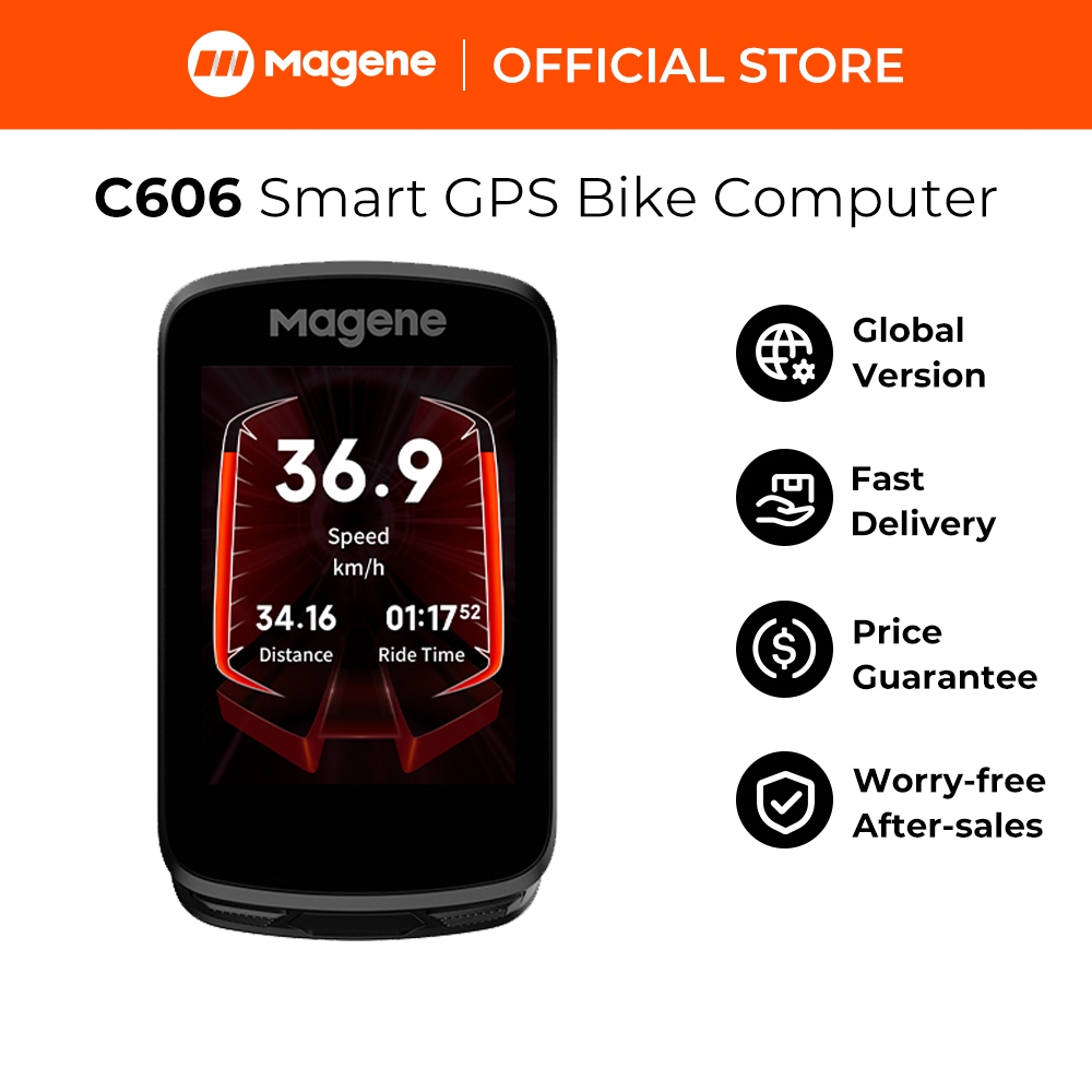 Magene C606 GPS Bike คอมพิวเตอร์นําทาง WiFi Touchscreen Cycle Speedometer