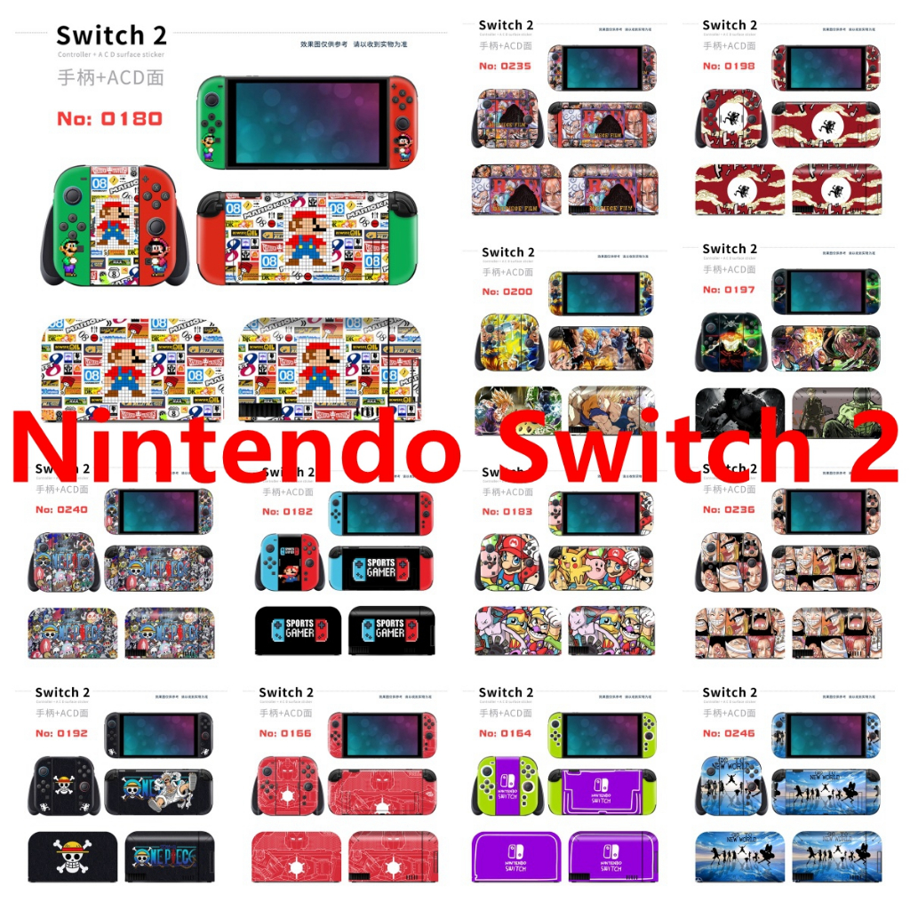 37 สีสติกเกอร์ผิวใช้งานร่วมกับ Nintendo Switch 2 (2025) ไวนิล Decal รูปแบบที่สวยงามชุดฟิล์มป้องกันสําหรับ NS2 Switch2 คอนโซลและ Joy-Con Controller & Dock
