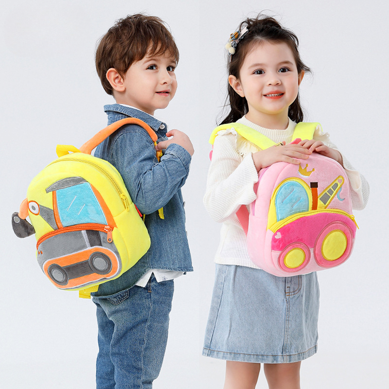 Jfory Kids Backpack Daypack Bookbag Casual Duffle Engineering Vehicle Theme