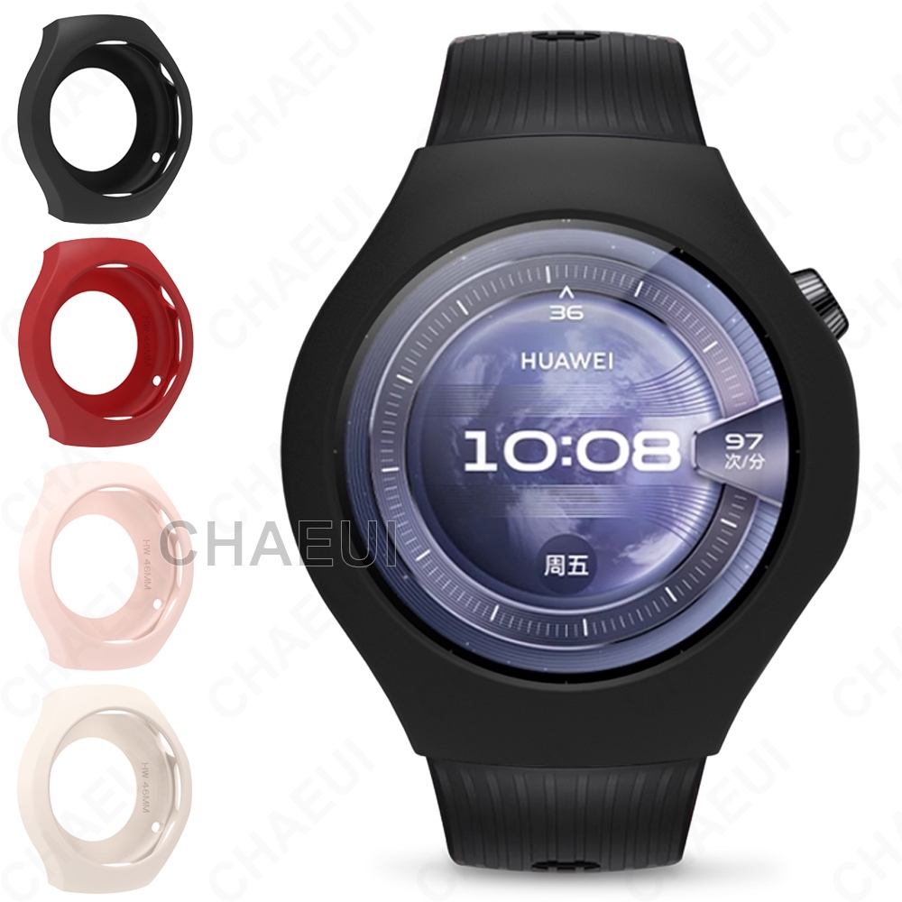 กรณีซิลิโคนเปลือกป้องกันครึ่งฝาครอบอุปกรณ์เสริมสําหรับ Huawei Watch 5 46mm 42mm