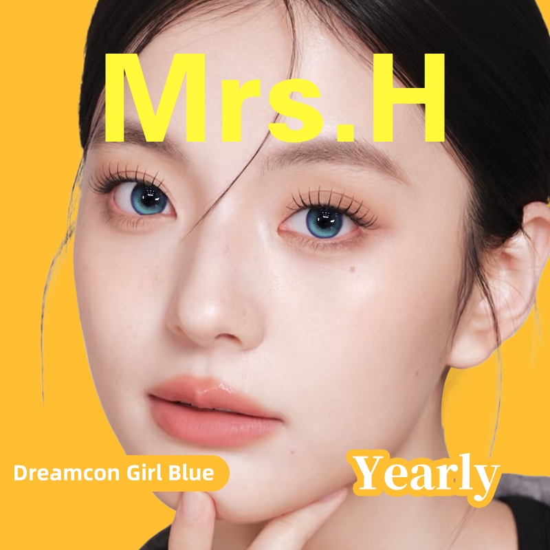 คอนแทคเลนส์ Mrs.H (COD) Graded(0~-8.00) เลนส์ธรรมชาติ เลนส์อ่อนสีน้ําเงิน ใช้รายปี 14.5 มม.